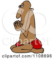 Clipart Swami Man Kneeling In Prayer Royalty Free Vector Illustration