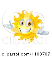 Happy Welcoming Sun Character Smiling