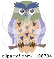 Clipart Perched Owl 1 Royalty Free Vector Illustration