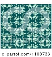 Clipart Seamless Teal Floral Swirl Background Pattern Royalty Free Vector Illustration