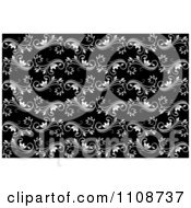 Clipart Seamless BlackAnd White Floral Swirl Background Pattern Royalty Free Vector Illustration