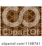 Clipart Seamless Brown Floral Swirl Background Pattern Royalty Free Vector Illustration