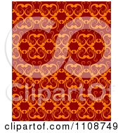 Poster, Art Print Of Seamless Red And Orange Floral Swirl Background Pattern