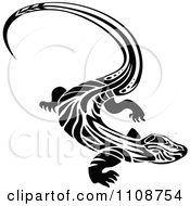 Clipart Black And White Tribal Lizard 1 Royalty Free Vector Illustration