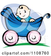 Poster, Art Print Of Happy Baby In A Stroller