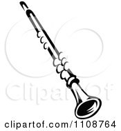 Clipart Black And White Clarinet Musical Instrument Royalty Free Vector Illustration