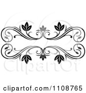 Clipart Black And White Leafy Floral Frame Royalty Free Vector Illustration