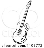 Clipart Black And White Electric Guitar Musical Instrument Royalty Free Vector Illustration