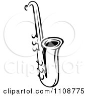 Poster, Art Print Of Black And White Saxophone Musical Instrument