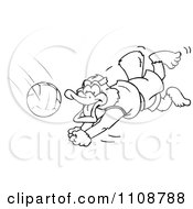 Black And White Outlined Platypus Playing Volleyball