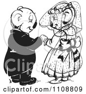 Poster, Art Print Of Black And White Koala Wedding Couple