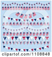 American Flag Bunting And Pennant Banners On Blue