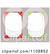 Poster, Art Print Of Blank Notice Boards With Red And Green Corner Holders