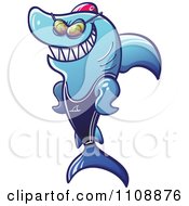 Clipart Athletic Swimmer Shark Royalty Free Vector Illustration by Zooco