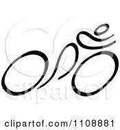 Clipart Black And White Stick Drawing Of A Cyclist Royalty Free Vector Illustration by Zooco