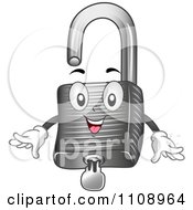 Poster, Art Print Of Happy Padlock Mascot With A Key