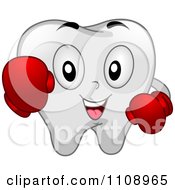 Poster, Art Print Of Happy Dental Tooth Mascot Wearing Boxing Gloves