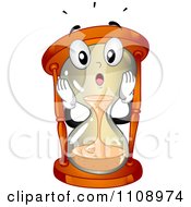 Clipart Happy Hourglass Mascot Running Out Of Time Royalty Free Vector Illustration