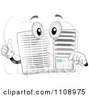 Poster, Art Print Of Happy Air Conditioner Mascot Holding A Thumb Up