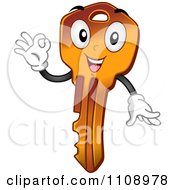 Clipart Happy Key Mascot Gesturing OK Royalty Free Vector Illustration by BNP Design Studio
