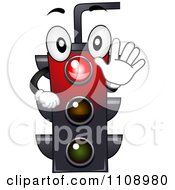 Poster, Art Print Of Happy Traffic Light Mascot Shining Red