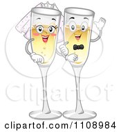 Poster, Art Print Of Happy Champagne Glass Bride And Groom