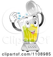 Happy Blender Mascot Tossing In Ice Cubes
