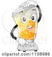 Blender Mascot Mixing A Drink