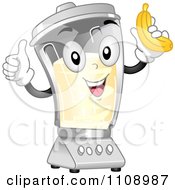 Poster, Art Print Of Happy Blender Mascot Holding A Banana And Thumb Up