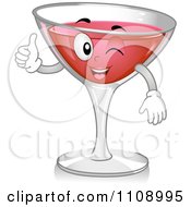 Clipart Cosmopolitan Cocktail Mascot Holding A Thumb Up Royalty Free Vector Illustration