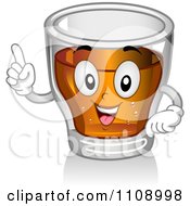 Poster, Art Print Of Shot Glass Mascot Holding A Finger Up