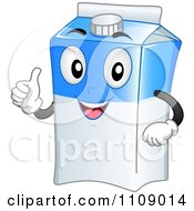 Milk Carton Mascot Holding A Thumb Up
