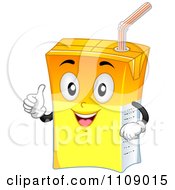 Juice Box Mascot Holding A Thumb Up