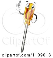 Clipart Happy Philips Screwdriver Mascot Royalty Free Vector Illustration