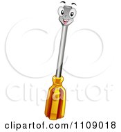 Clipart Happy Screwdriver Mascot Royalty Free Vector Illustration by BNP Design Studio