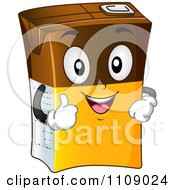 Clipart Happy Chocolate Milk Box Mascot Holding A Thumb Up Royalty Free Vector Illustration
