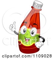 Clipart Happy Ketchup Bottle Mascot Holding A Thumb Up Royalty Free Vector Illustration