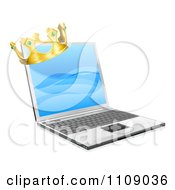 Poster, Art Print Of 3d Kings Crown On A Laptop