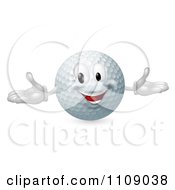 Clipart Happy Golf Ball Mascot Royalty Free Vector Illustration