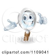 Poster, Art Print Of 3d Pleased Magnifying Glass Mascot Holding A Thumb Up