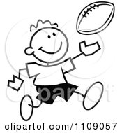 Poster, Art Print Of Black And White Sticker Football Player Boy