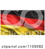 Poster, Art Print Of 3d Waving Silk German Flag Background