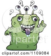Clipart Ugly Dumb Green Alien Royalty Free Vector Illustration