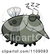 Clipart Chubby Sleeping Mosquito Royalty Free Vector Illustration