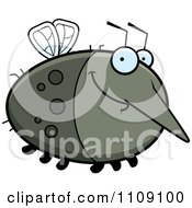 Clipart Chubby Smiling Mosquito Royalty Free Vector Illustration