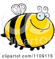 Clipart Chubby Smiling Bee Royalty Free Vector Illustration