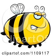 Clipart Chubby Angry Bee Royalty Free Vector Illustration