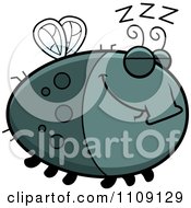 Clipart Chubby Sleeping Fly Royalty Free Vector Illustration