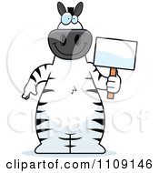 Clipart Zebra Holding A Sign Royalty Free Vector Illustration
