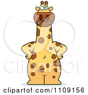 Poster, Art Print Of Clipart Angry Giraffe- Royalty Free Vector Illustration